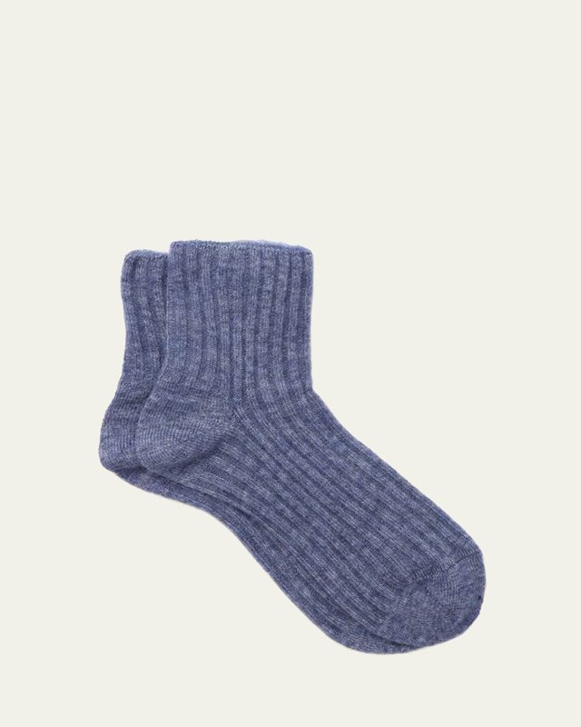 Ribbed Cashmere-Silk Ankle Socks